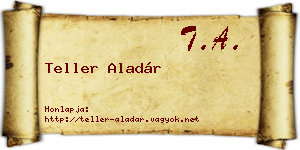 Teller Aladár névjegykártya